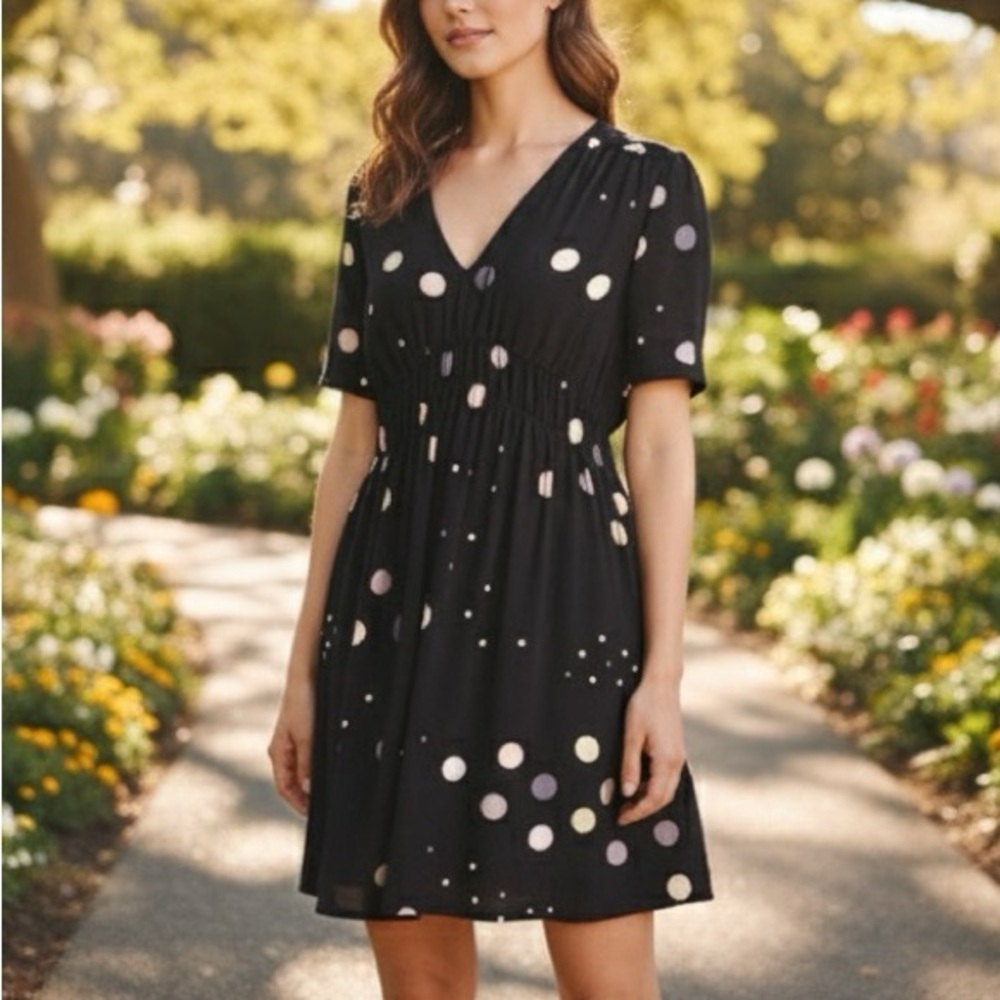 HD in Paris | Anthropologie "Felicity" Dress in Black Motif